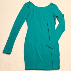 Long Sleeve Teal Knit Dress SMALL